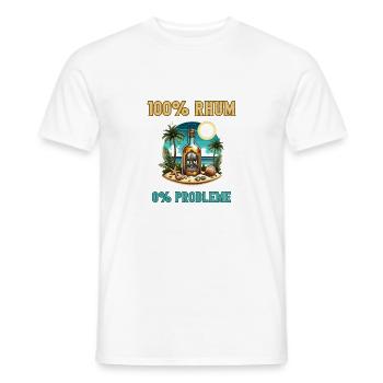 Rum 100% alcohol aperitif Caribbean humor with friends - Men's T-Shirt - white - Front - AI Model Male 178 dark (178cm)