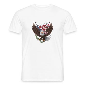 American USA Flag Eagle Pride - Men's T-Shirt - white - Front - AI Model Male 178 dark (178cm)