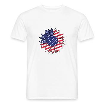 Blue Star Sunflower Burst - Men's T-Shirt - white - Front - AI Model Male 178 dark (178cm)