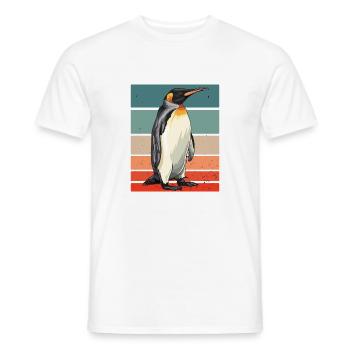 Pingouin rétro - T-shirt homme - blanc - Devant - AI Model Male 178 dark (178cm)