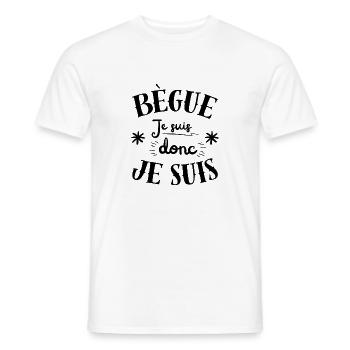Je suis Bègue donc Je Suis - T-shirt homme - blanc - Devant - AI Model Male 178 dark (178cm)