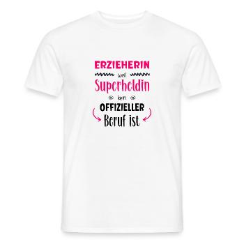 Erzieherin Superheldin - Männer T-Shirt - Weiß - Vorne - AI Model Male 178 dark (178cm)