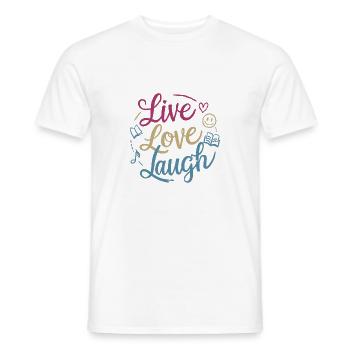 LEBE LIEBE LACHEN - Männer T-Shirt - Weiß - Vorne - AI Model Male 178 dark (178cm)