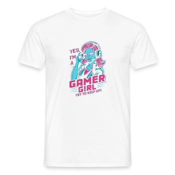 Gamer Girl - T-shirt homme - blanc - Devant - AI Model Male 178 dark (178cm)