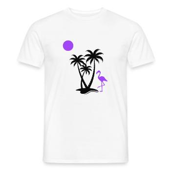 Flamingo Palm Trees - Men's T-Shirt - white - Front - AI Model Male 178 dark (178cm)