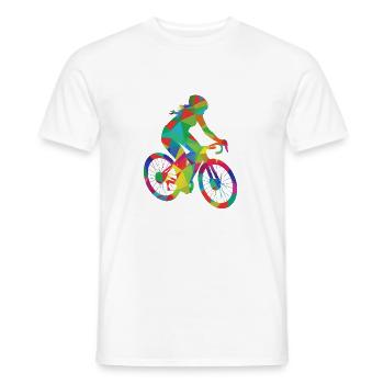 Fahrrad Mountainbike Mädchen - Männer T-Shirt - Weiß - Vorne - AI Model Male 178 dark (178cm)