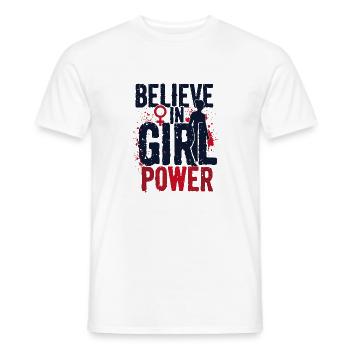 BELIEVE IN GIRL POWER - Men's T-Shirt - white - Front - AI Model Male 178 dark (178cm)