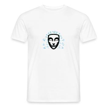 Abstrakte Maske Silhouette Abstract Mask - Männer T-Shirt - Weiß - Vorne - AI Model Male 178 dark (178cm)
