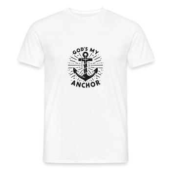God’s My Anchor - Men's T-Shirt - white - Front - AI Model Male 178 dark (178cm)