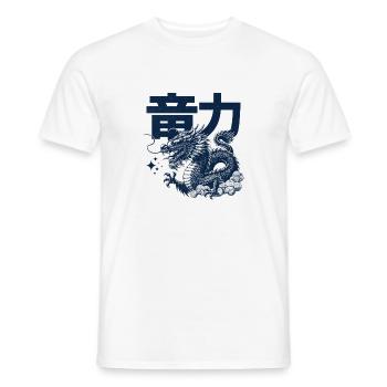 Puissance du Dragon Esthétique japonaise - T-shirt homme - blanc - Devant - AI Model Male 178 dark (178cm)