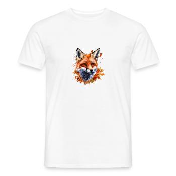 Herbst-Aquarell-Fuchs - Männer T-Shirt - Weiß - Vorne - AI Model Male 178 dark (178cm)