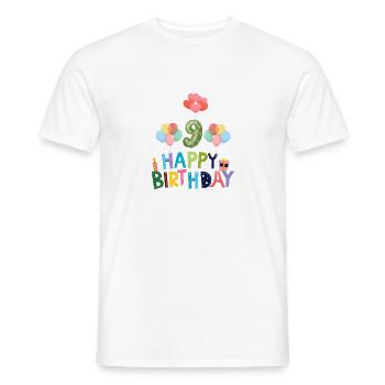 Joyeux anniversaire 9e anniversaire - T-shirt homme - blanc - Devant - AI Model Male 178 dark (178cm)