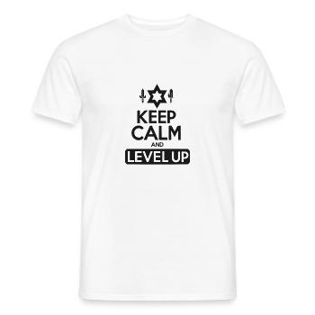 Keep Calm and Level Up - Men's T-Shirt - white - Front - AI Model Male 178 dark (178cm)