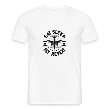 Eat Sleep Fly Repeat - Männer T-Shirt - Weiß - Vorne - AI Model Male 178 dark (178cm)