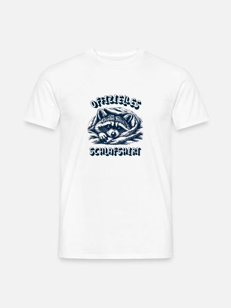Offizielles Schlafshirt - müder Waschbär - Männer T-Shirt - Weiß