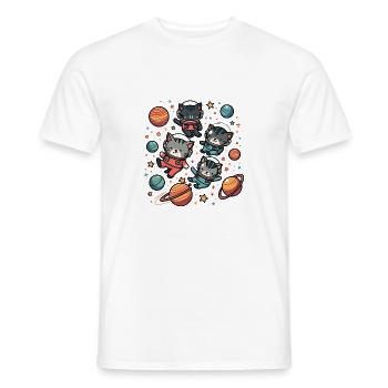 ASTROCATS - Men's T-Shirt - white - Front - AI Model Male 178 dark (178cm)