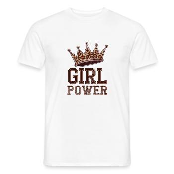 Girl Power - Strong and Courageous Woman - Men's T-Shirt - white - Front - AI Model Male 178 dark (178cm)