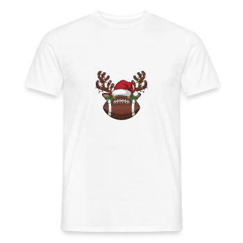 Reindeer Football Christmas Design - Men's T-Shirt - white - Front - AI Model Male 178 dark (178cm)