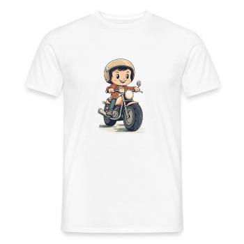 Moto pour enfants Design - T-shirt homme - blanc - Devant - AI Model Male 178 dark (178cm)