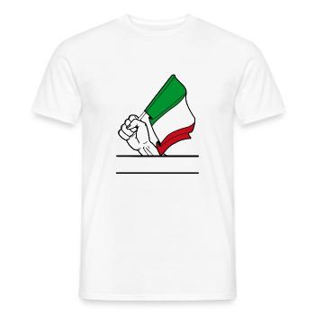 Flagge Italien transparenter Fausttextraum - Männer T-Shirt - Weiß - Vorne - AI Model Male 178 dark (178cm)