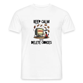 Restez calme et supprimez les cookies IT Nerd - T-shirt homme - blanc - Devant - AI Model Male 178 dark (178cm)