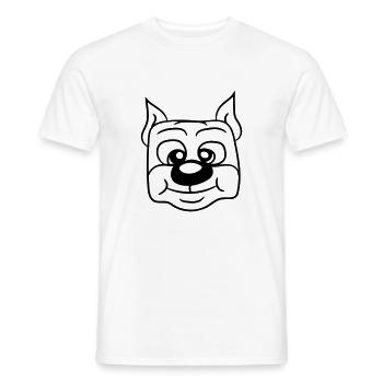Visage de chien Petit Tête d’animal de compagnie Mignon - T-shirt homme - blanc - Devant - AI Model Male 178 dark (178cm)