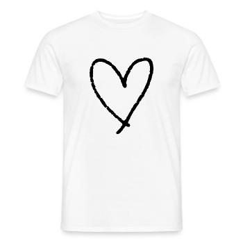 Drawn Heart Valentine's Day - Men's T-Shirt - white - Front - AI Model Male 178 dark (178cm)