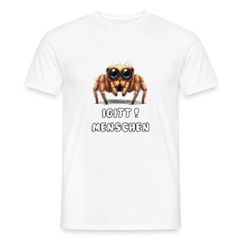 Drôle d’araignée avec dicton - T-shirt homme - blanc - Devant - AI Model Male 178 dark (178cm)