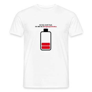 Ich bin nicht faul, ich bin im Energiesparmodus. - Männer T-Shirt - Weiß - Vorne - AI Model Male 178 dark (178cm)