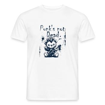 Punk's not Dead Teddy - Männer T-Shirt - Weiß - Vorne - AI Model Male 178 dark (178cm)
