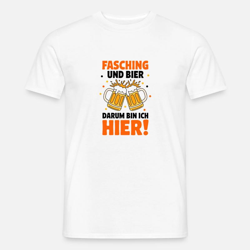 Fasching und Bier Karneval - Männer T-Shirt - Weiß