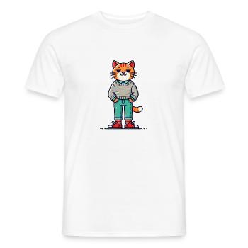 Drôle Chat Réfrigéré Amour Chats - T-shirt homme - blanc - Devant - AI Model Male 178 dark (178cm)