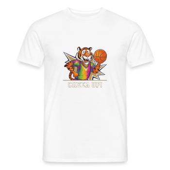BASKETBALL - Männer T-Shirt - Weiß - Vorne - AI Model Male 178 dark (178cm)