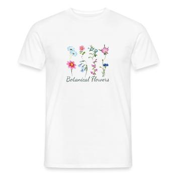 Watercolor Botanical Flowers Illustration Watercolor - Men's T-Shirt - white - Front - AI Model Male 178 dark (178cm)
