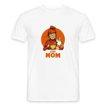 Cat Mom Kaffee Coffee - Männer T-Shirt - Weiß - Vorne - AI Model Male 178 dark (178cm)