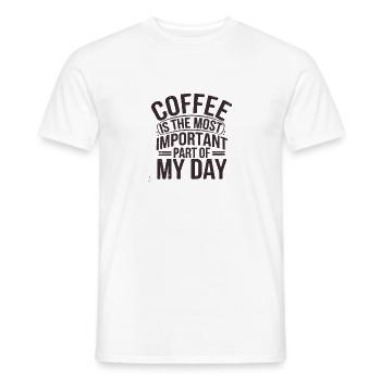 Coffee Is the Most Important Part of My Day - Men's T-Shirt - white - Front - AI Model Male 178 dark (178cm)