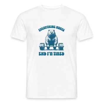 Tout me fait mal et je suis fatigué de soulever du poids - T-shirt homme - blanc - Devant - AI Model Male 178 dark (178cm)