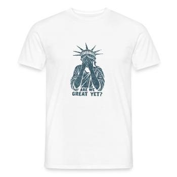Statue de la Liberté anti- drôle de dicton - T-shirt homme - blanc - Devant - AI Model Male 178 dark (178cm)