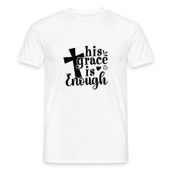 Sa grâce suffit - T-shirt homme - blanc - Devant - AI Model Male 178 dark (178cm)