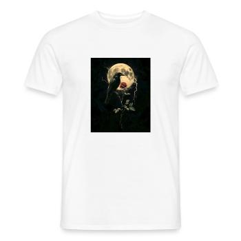 Raven Rose Moon Gloomy Gothic Black Crow - Men's T-Shirt - white - Front - AI Model Male 178 dark (178cm)