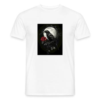 Raven Rose Moon Gloomy Gothic Black Crow - Men's T-Shirt - white - Front - AI Model Male 178 dark (178cm)