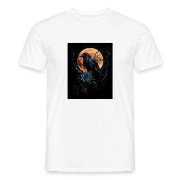 Raven Rose Moon Gloomy Gothic Black Crow - Men's T-Shirt - white - Front - AI Model Male 178 dark (178cm)