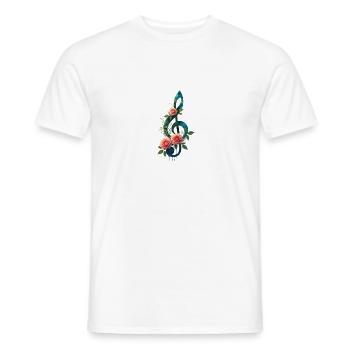 Blumiger Violinschlüssel Harmonie - Männer T-Shirt - Weiß - Vorne - AI Model Male 178 dark (178cm)