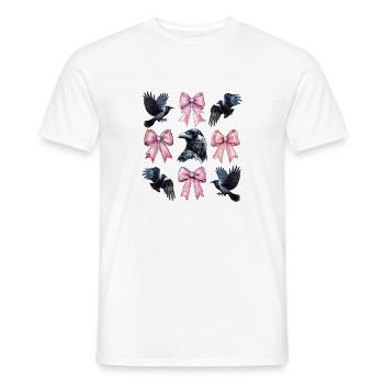 Coquette Bow Crow Raven Bird Girl Mom Pink - Men's T-Shirt - white - Front - AI Model Male 178 dark (178cm)