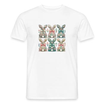 Easter Bunny Flowers Retro Vintage Style - Men's T-Shirt - white - Front - AI Model Male 178 dark (178cm)