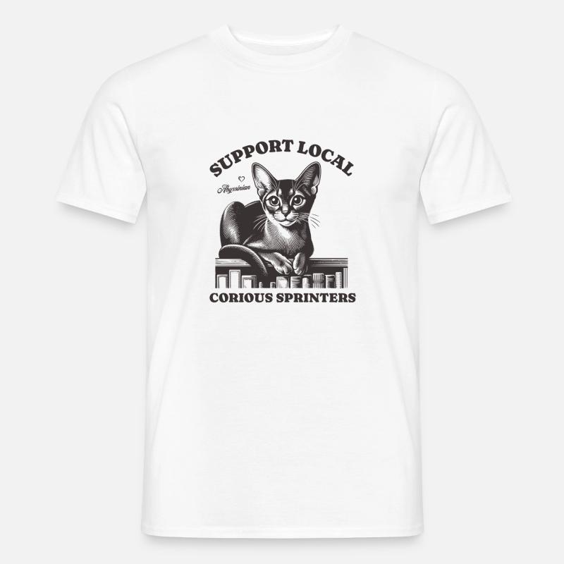 Katze Support Local Abyssinian - Männer T-Shirt - Weiß