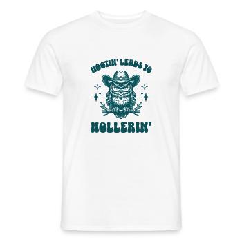 Hootin' führt zum brüllenden lustigen Western-Cowboy - Männer T-Shirt - Weiß - Vorne - AI Model Male 178 dark (178cm)