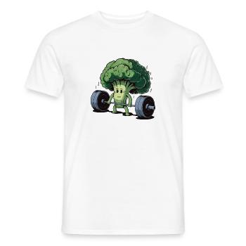 Brokkoli Cartoon Gewichtheben Fitness Ernährung - Männer T-Shirt - Weiß - Vorne - AI Model Male 178 dark (178cm)