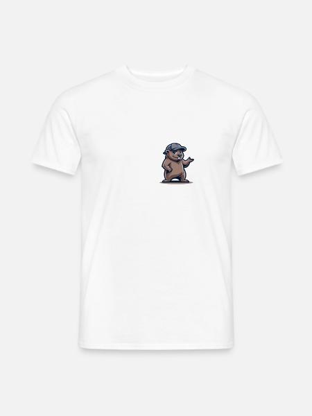 Wer anderen eine Grube gräbt - Lustiges Bau Spruch - Männer T-Shirt - Weiß