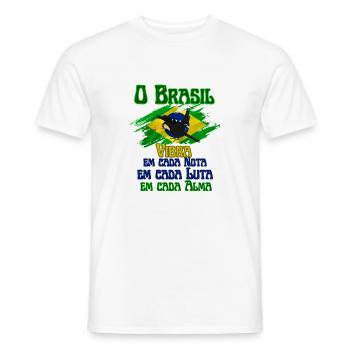Brasil Vibra - Tropical Force of a Great Country - Men's T-Shirt - white - Front - AI Model Male 178 dark (178cm)